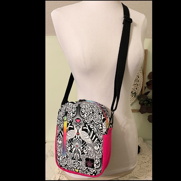 Colorful Peacock Rainbow Convertible Backpack Sling - Picture 2 of 15